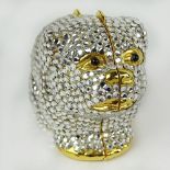 Judith Leiber "Jeweled" Pill Box, Dog. Signed. Very good condition. Measures 1-5/8 inches tall and