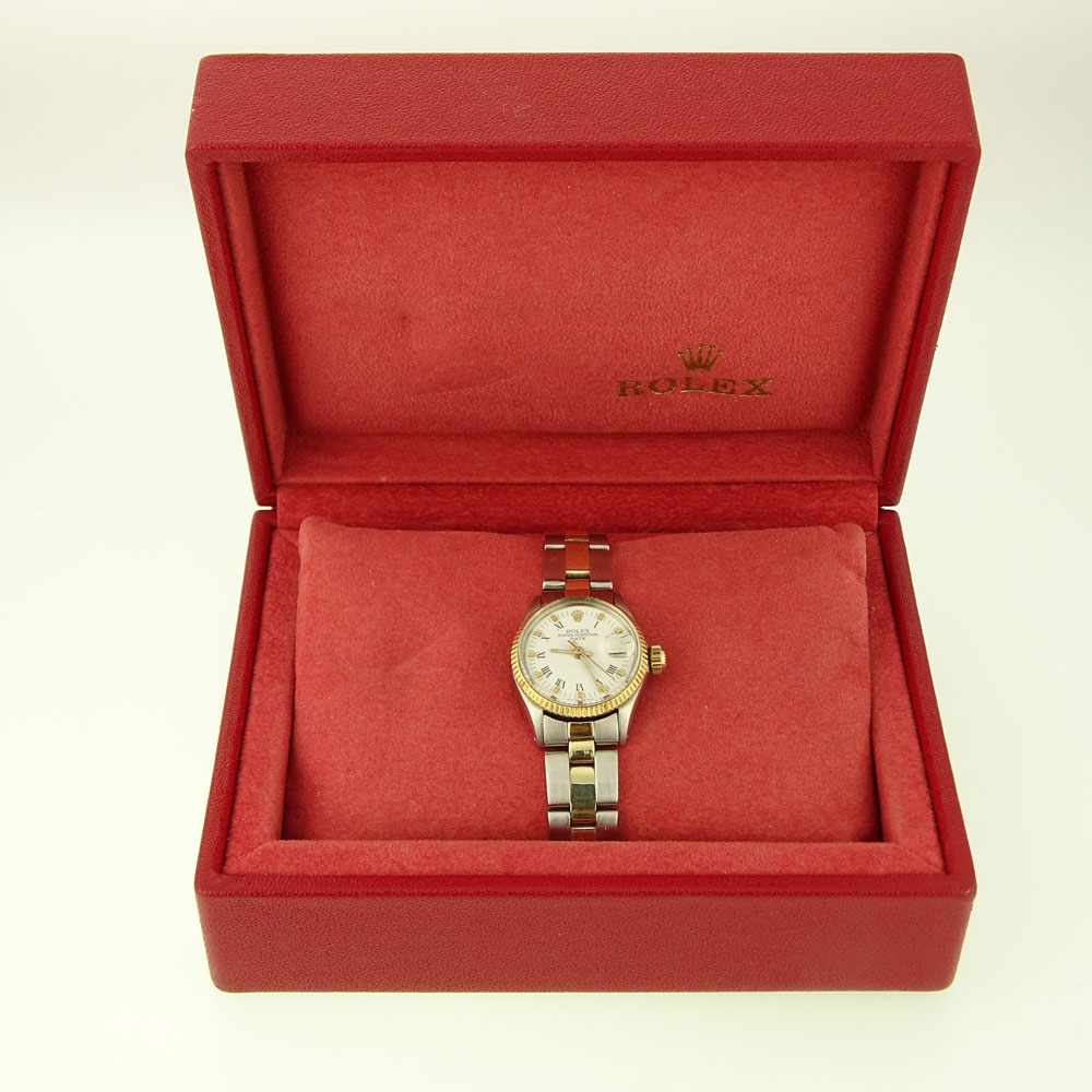Lady's Vintage Rolex Two Tone Oyster Perpetual Datejust Automatic Movement Watch with Boxes. Minor - Image 2 of 5