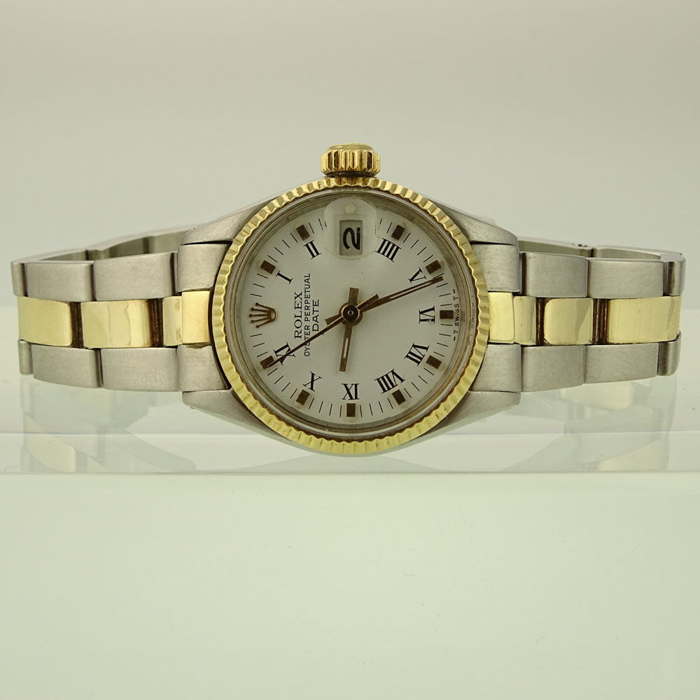 Lady's Vintage Rolex Two Tone Oyster Perpetual Datejust Automatic Movement Watch with Boxes. Minor - Image 3 of 5