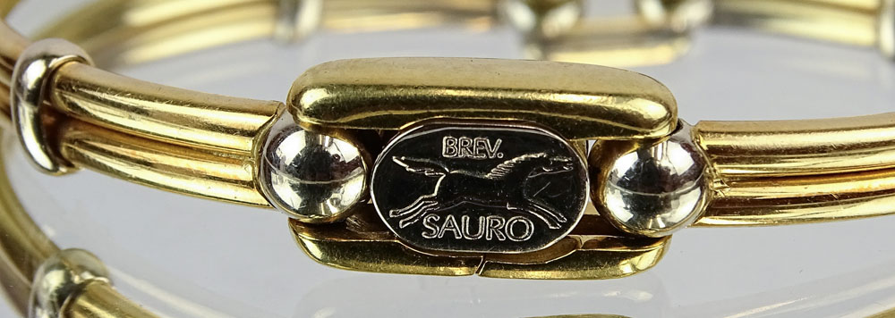 Vintage 18 Karat Yellow Gold Sauro Bangle Bracelet. Signed. Good condition. Measures 3/8 inch - Image 2 of 3