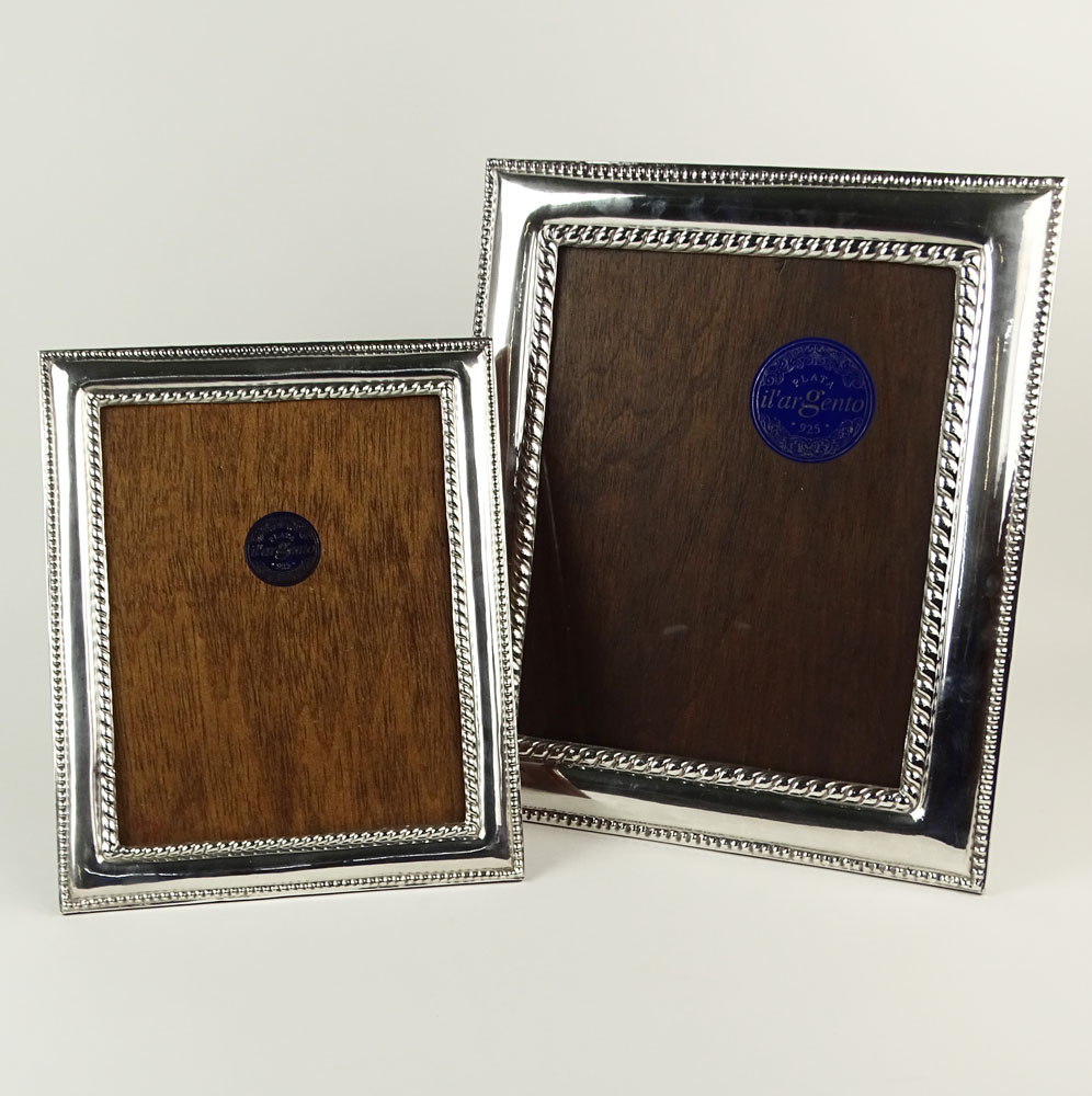 Lot of Two (2) Large Sterling Silver Picture Frames. Marked with Labels il'argento Plata 925. Good