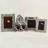 Lot of Four (4) Sterling Silver Picture Frames. All with various 925 labels. Good condition.