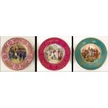 Antique Sevres Hand-Painted and Transferred Porcelain Plates featuring Napoleonic scenes. Signed