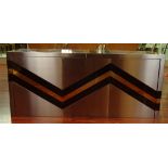 Possibly Retro Ello chrome, black and gold finish hanging credenza. Unsigned. Condition: wear,