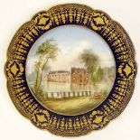 Antique Sevres Hand Painted Porcelain Plate. "French Chateau" Signed with Sevres mark. Very good