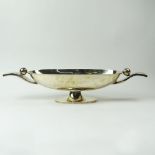 Large Mexican Sterling Silver Art Deco Style Oblong Centerpiece. Signed Mexico Sterling. Good