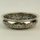 Vintage 800 Silver Repousse Bowl. Pretty floral motif. Signed 800. Good condition or better.