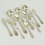 Lot of Twelve (12) Wallace Grande Baroque Sterling Silver Serving Pieces. Includes: 3 ladles, 2