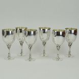 Harald Nielsen, Danish (1892-1977) for Georg Jensen Set of Six Wine Goblets. Signed and Numbered