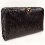 Judith Leiber Snakeskin Clutch with 'Jeweled' Clasp. Signed. Light scuffs or good condition.