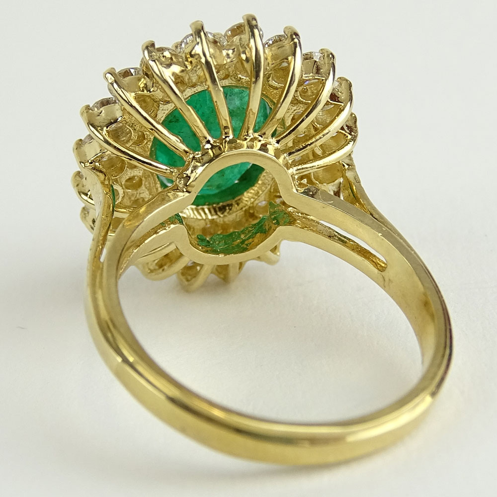 Lady's BHGL Appraised 3.50 Carat Oval Cut Emerald, 1.50 Carat Round Cut Diamond and 14 Karat - Image 3 of 6