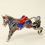 Tiffany & Co. Sterling and Enamel Circus Figure "Zebra and Clown" Signed Tiffany & Co, Sterling,