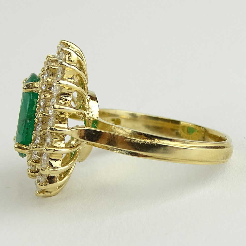 Lady's BHGL Appraised 3.50 Carat Oval Cut Emerald, 1.50 Carat Round Cut Diamond and 14 Karat - Image 4 of 6