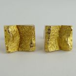 Men's 14 Karat Yellow Gold Cufflinks. Signed 585, Made in Finland. Very good condition. Measure 5/