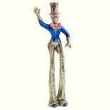 Tiffany & Co. Sterling and Enamel Circus Figure "Stilt Man" Signed Tiffany & Co, Sterling, Made In