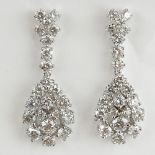 Lady's BHGL Appraised 2.85 Carat Diamond and 14 Karat White Gold Earrings . Diamonds G-H color,