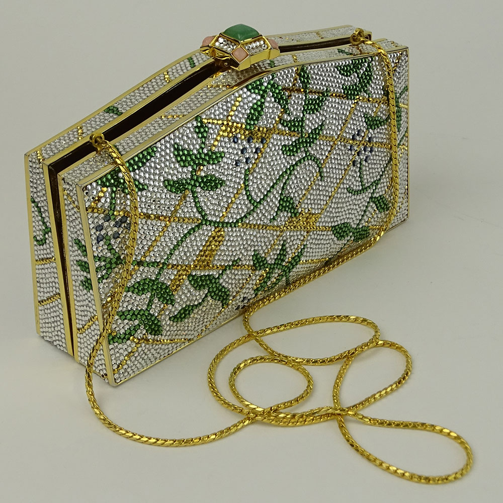 Judith Leiber Evening Clutch with "Jeweled Clasp" and Shoulder Chain. Signed. Very good condition. - Image 3 of 5