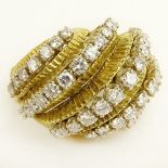 Retro 1960's Lady's Approx. 2.75 Carat Round Cut Diamond and 18 Karat Yellow Gold Dome Ring.