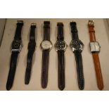 Six assorted gent's dress watches includ