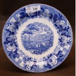 Wedgwood blue and white printed circular