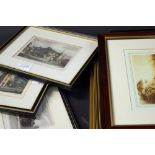 Quantity of framed old book plates, prin