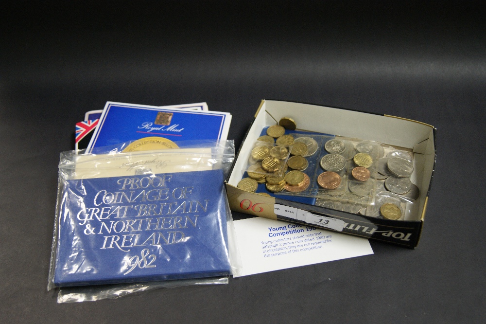 A selection of proof decimal coins, loos