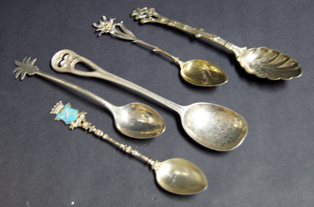 Various silver and white metal spoons