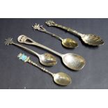 Various silver and white metal spoons