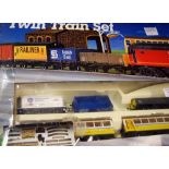 Hornby boxed twin train set  (no. R. 346) CONDITION REPORT; Passenger train missing