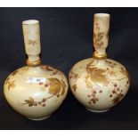 Pair of Royal Worcester-style hand-paint