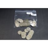 Bag of Elizabeth II shillings