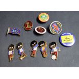 Quantity of enamelled and other pin badg