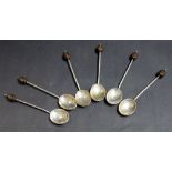 Set of six hallmarked silver coffee spoo