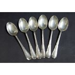 Set of six hallmarked silver teaspoons