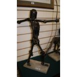 Metal sculpture of an archer by Franco,