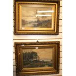 John P Nicolson, pair of watercolours ea