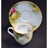 Royal Worcester hand-painted coffee cup