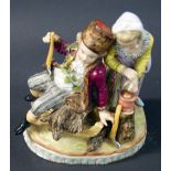 Sitzendorf 19th Century figural group, y