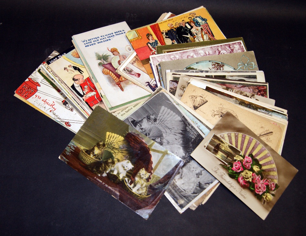 Postcards, to include 19th Century and later comical and amusing subjects and other mixed cards.