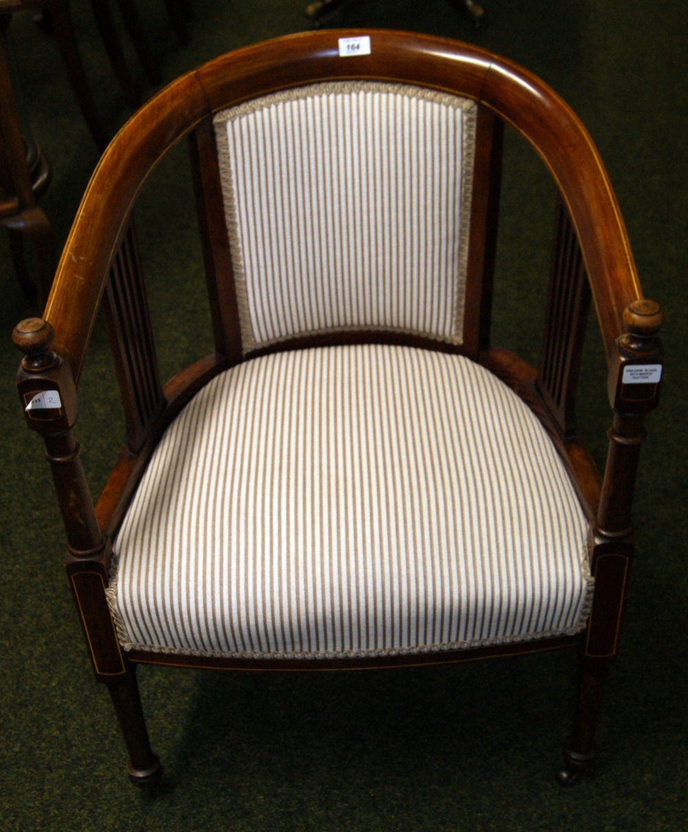 Edwardian mahogany inlaid parlour chair