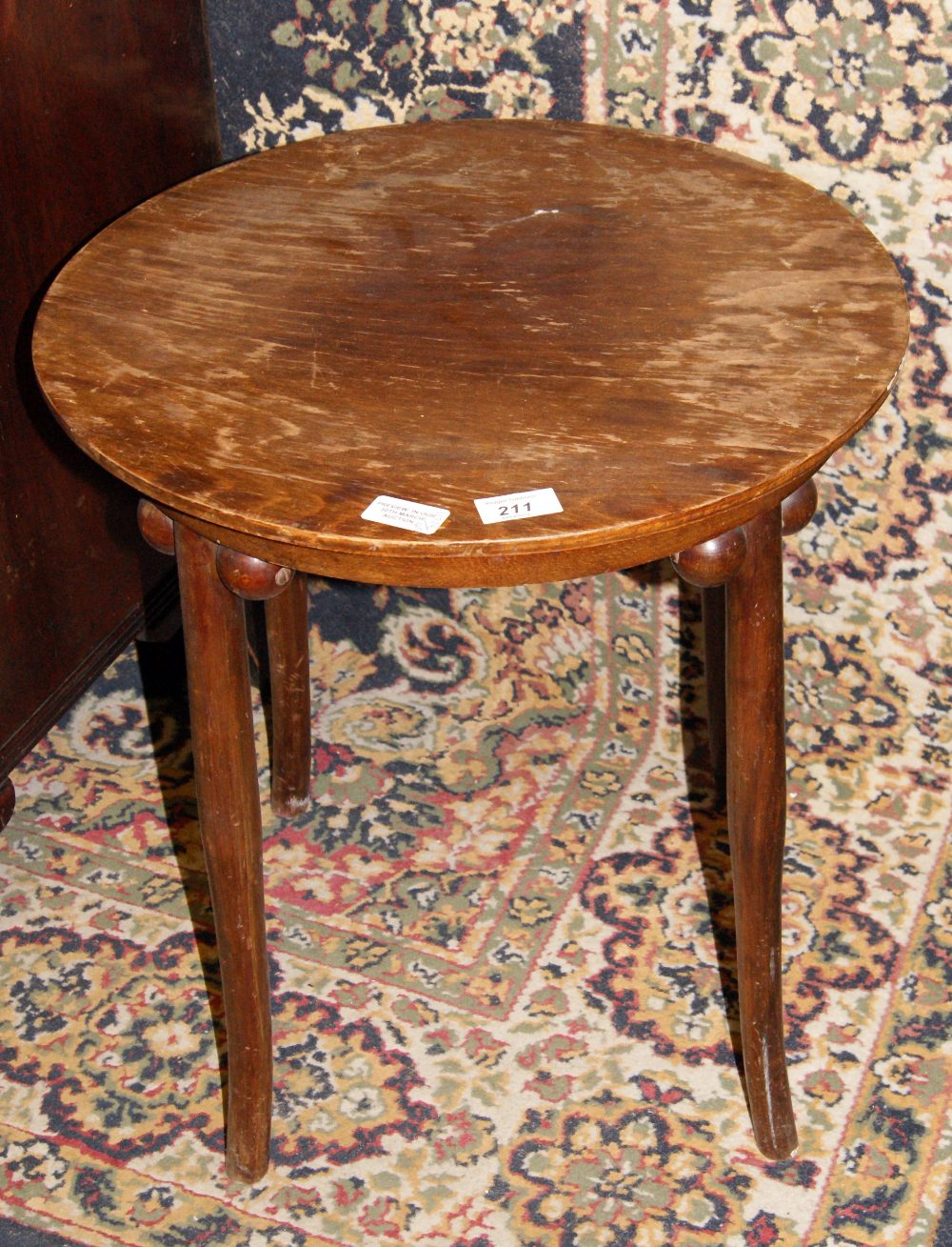 Oak table with tapered supports