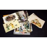 Postcards, 19th Century and later, all of Oriental subjects, some hand decorated. Approximately