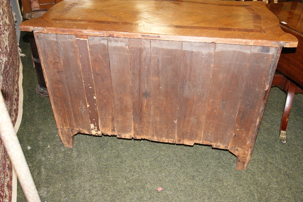 An 18th century Flemish oak and mahogany commode chest of three serpentine-fronted drawers, - Image 10 of 10