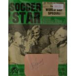 World Cup 1966 autographs - Bobby Moore on magazine circa 1966 plus Alf Ramsey (England Manager)