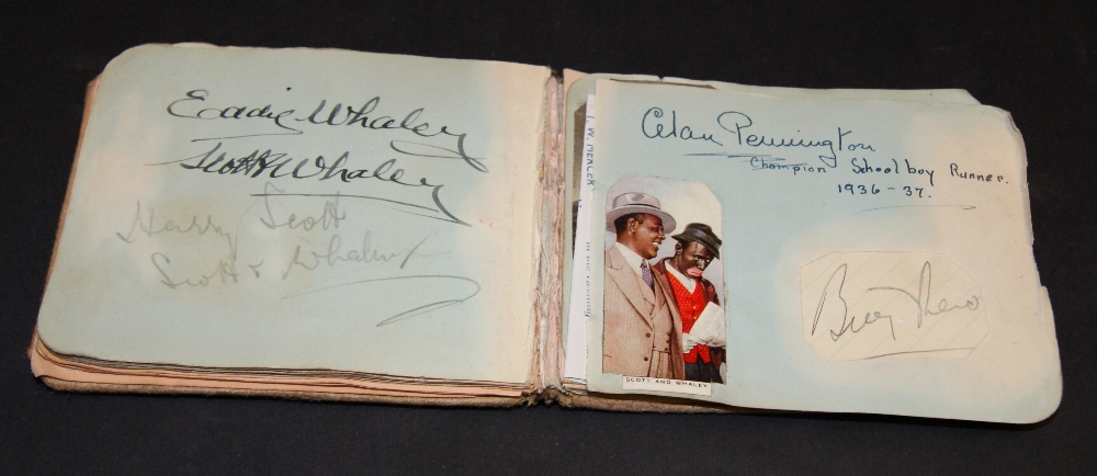 Autograph album - mainly 1930s theatre, big band and sports stars