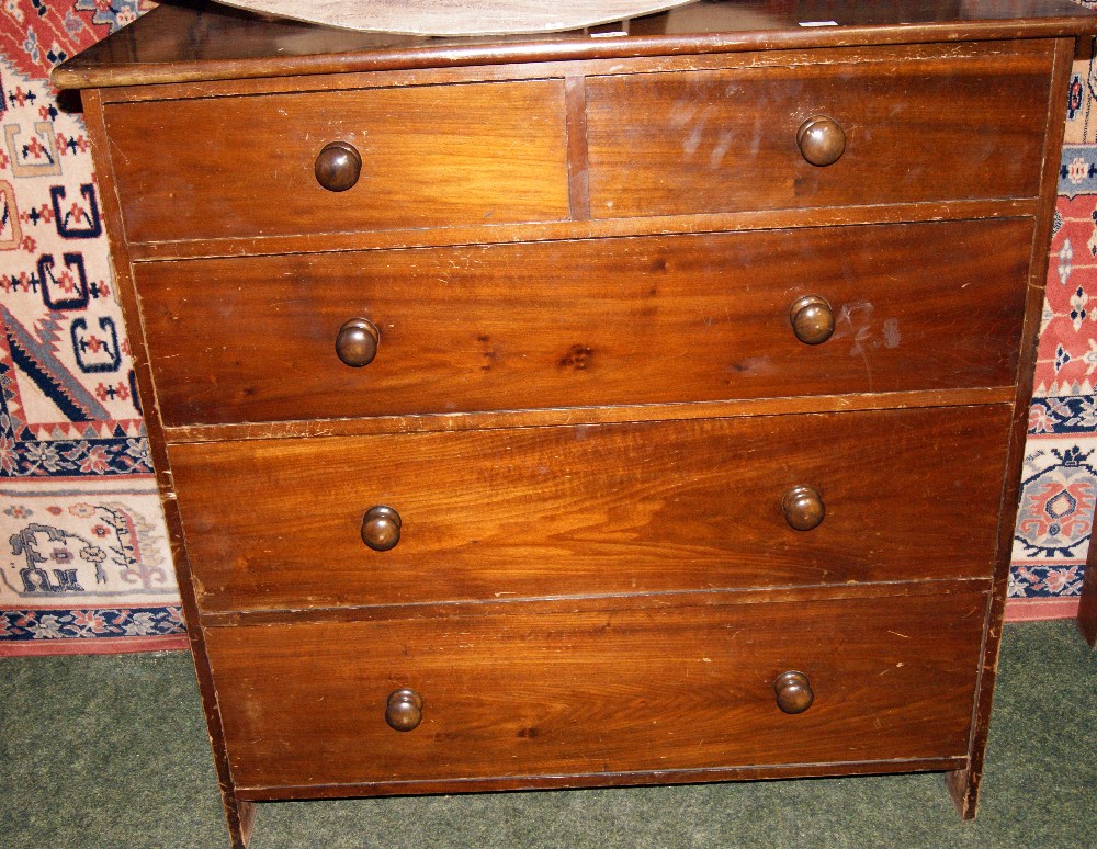 Mahogany chest of two-over-three drawers