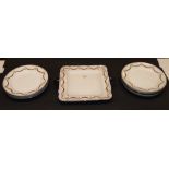 Dessert service by Sutherland China comprising eight side plates and a cake plate