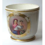 A 19th century Continental painted and gilt ceramic jardinière