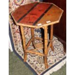 An Oriental lacquered bamboo octagonal lamp table