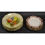 Five Noritake plates plus six Davenport fruit plates in Imari colours